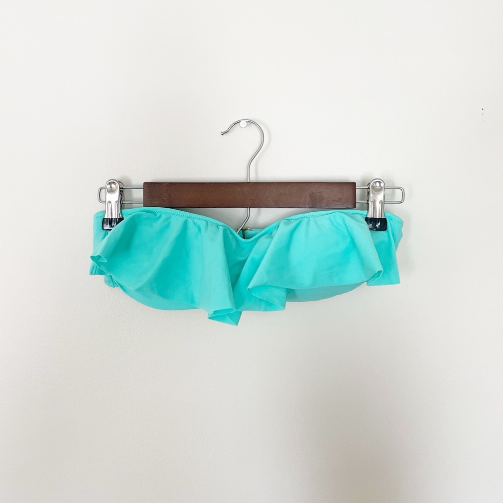 Victoria's Secret Turquoise Ruffle Bandeau Bikini Top